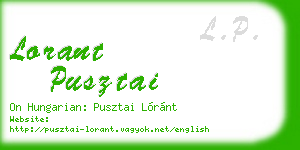 lorant pusztai business card